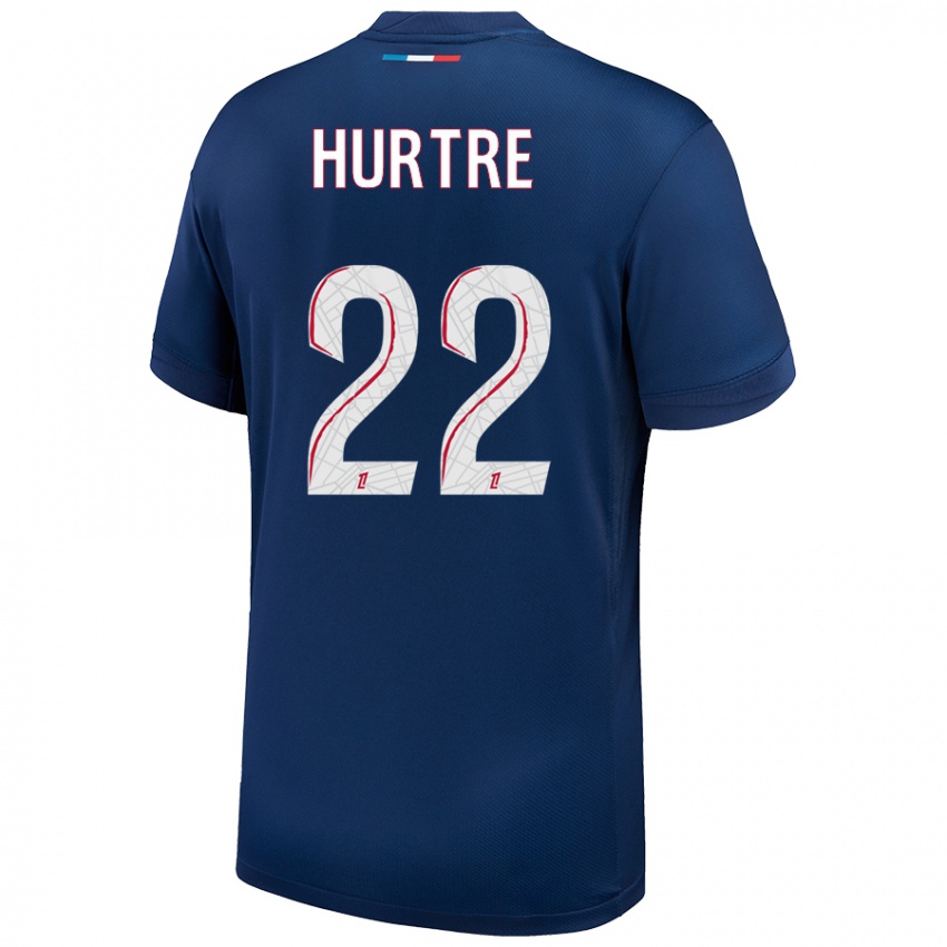 Niño Camiseta Oceane Hurtre #22 Azul Marino Blanco 1ª Equipación 2024/25 La Camisa