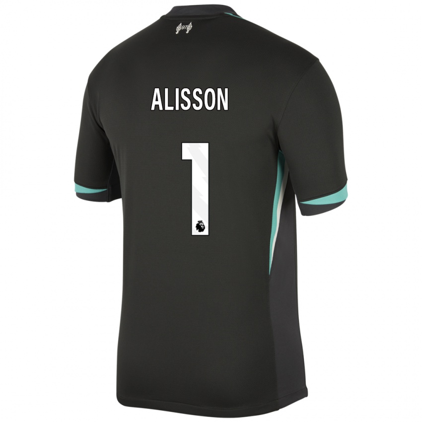 Niño Camiseta Alisson #1 Negro Antracita Blanco 2ª Equipación 2024/25 La Camisa