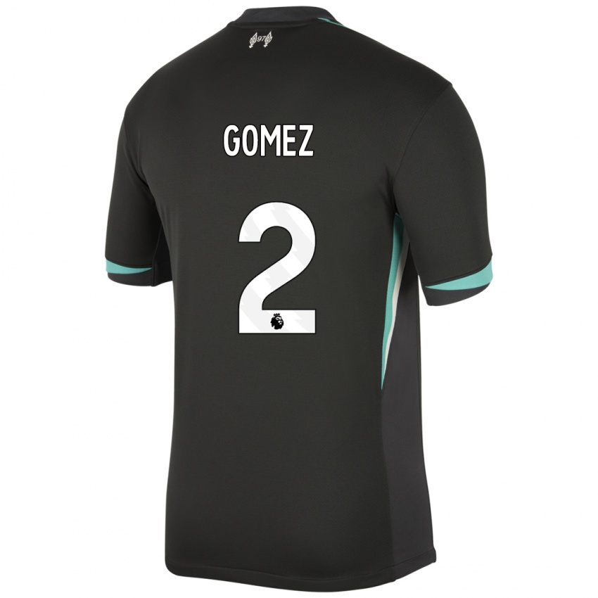 Niño Camiseta Joe Gomez #2 Negro Antracita Blanco 2ª Equipación 2024/25 La Camisa