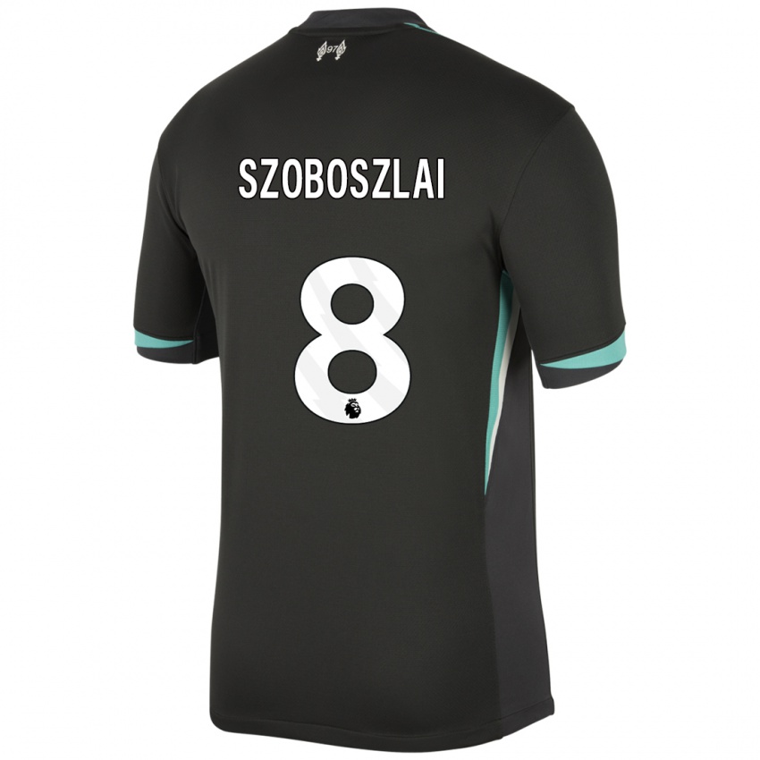 Niño Camiseta Dominik Szoboszlai #8 Negro Antracita Blanco 2ª Equipación 2024/25 La Camisa