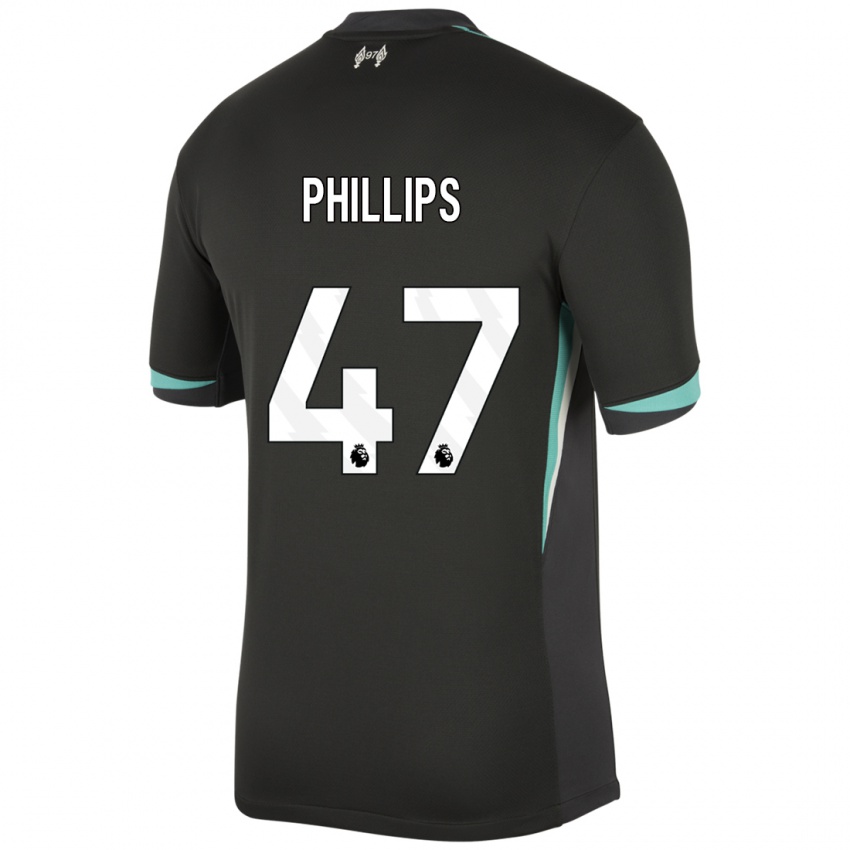 Niño Camiseta Nathaniel Phillips #47 Negro Antracita Blanco 2ª Equipación 2024/25 La Camisa