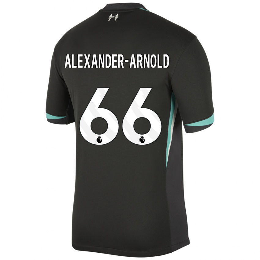 Niño Camiseta Trent Alexander-Arnold #66 Negro Antracita Blanco 2ª Equipación 2024/25 La Camisa