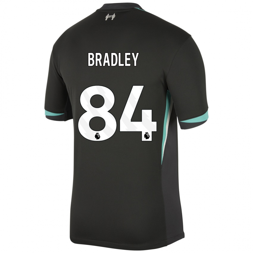 Niño Camiseta Conor Bradley #84 Negro Antracita Blanco 2ª Equipación 2024/25 La Camisa