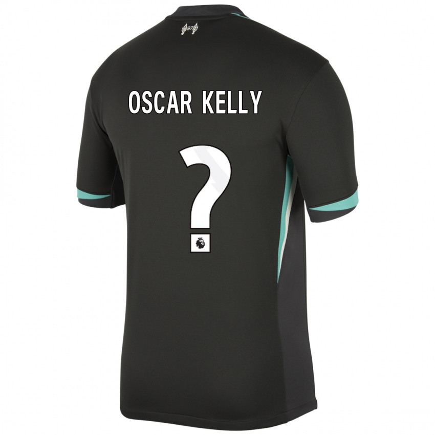 Niño Camiseta Oscar Kelly #0 Negro Antracita Blanco 2ª Equipación 2024/25 La Camisa