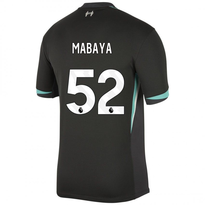 Niño Camiseta Isaac Mabaya #52 Negro Antracita Blanco 2ª Equipación 2024/25 La Camisa