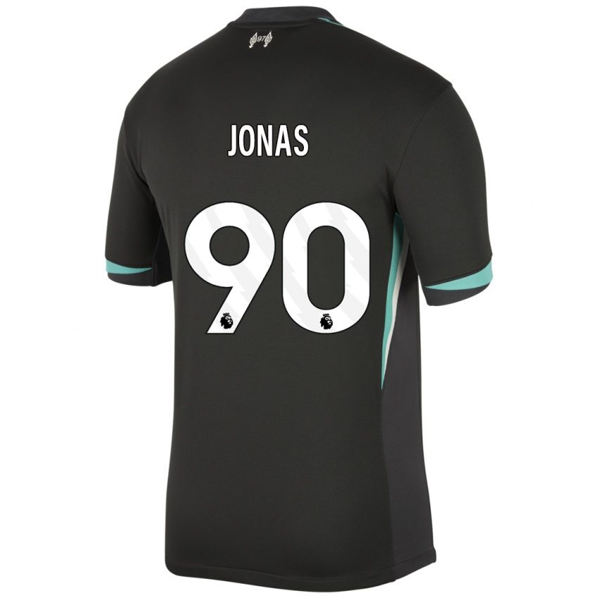 Niño Camiseta Lee Jonas #90 Negro Antracita Blanco 2ª Equipación 2024/25 La Camisa