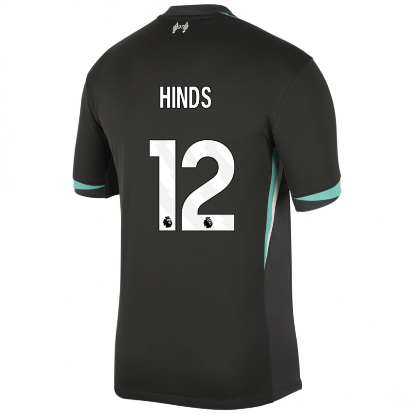 Niño Camiseta Taylor Hinds #12 Negro Antracita Blanco 2ª Equipación 2024/25 La Camisa