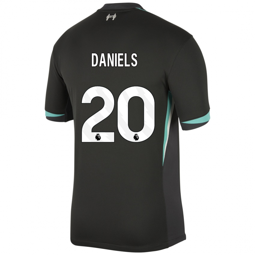 Niño Camiseta Yana Daniels #20 Negro Antracita Blanco 2ª Equipación 2024/25 La Camisa