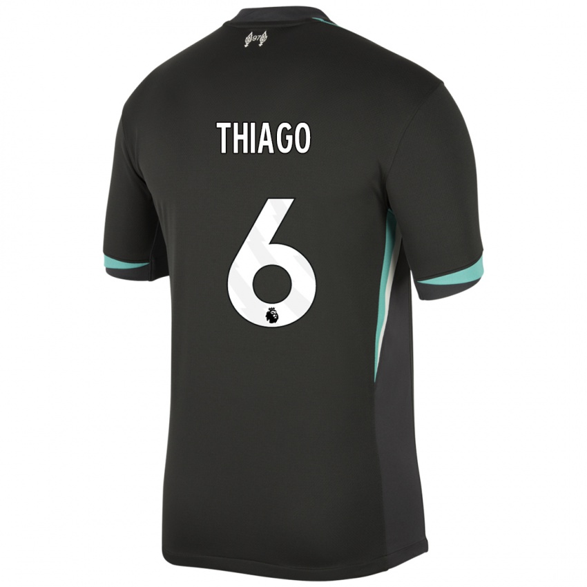 Niño Camiseta Thiago #6 Negro Antracita Blanco 2ª Equipación 2024/25 La Camisa