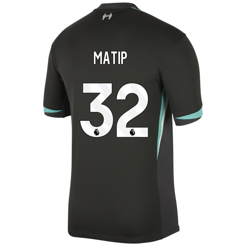 Niño Camiseta Joel Matip #32 Negro Antracita Blanco 2ª Equipación 2024/25 La Camisa