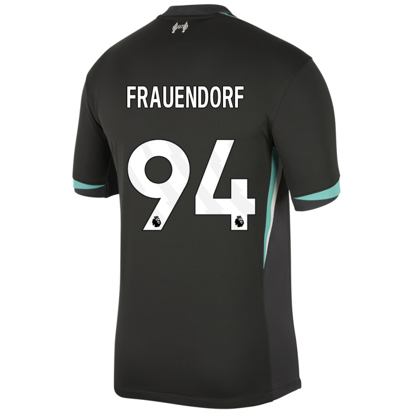 Niño Camiseta Melkamu Frauendorf #94 Negro Antracita Blanco 2ª Equipación 2024/25 La Camisa