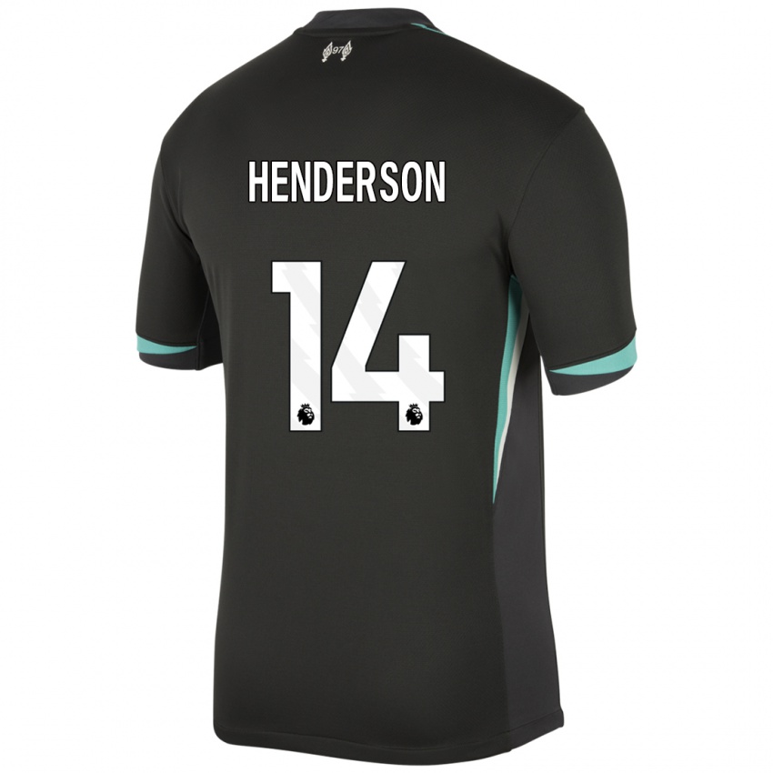 Niño Camiseta Henderson #14 Negro Antracita Blanco 2ª Equipación 2024/25 La Camisa