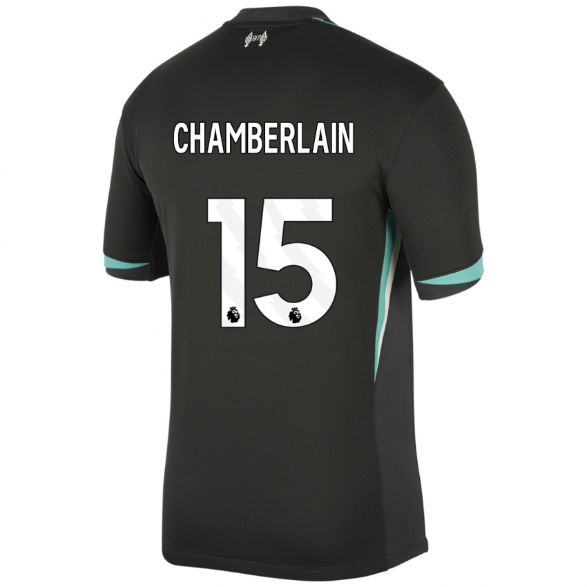 Niño Camiseta Alex Oxlade Chamberlain #15 Negro Antracita Blanco 2ª Equipación 2024/25 La Camisa