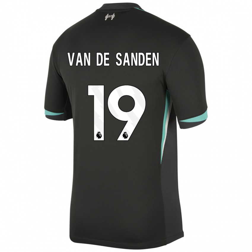 Niño Camiseta Shanice Van De Sanden #19 Negro Antracita Blanco 2ª Equipación 2024/25 La Camisa