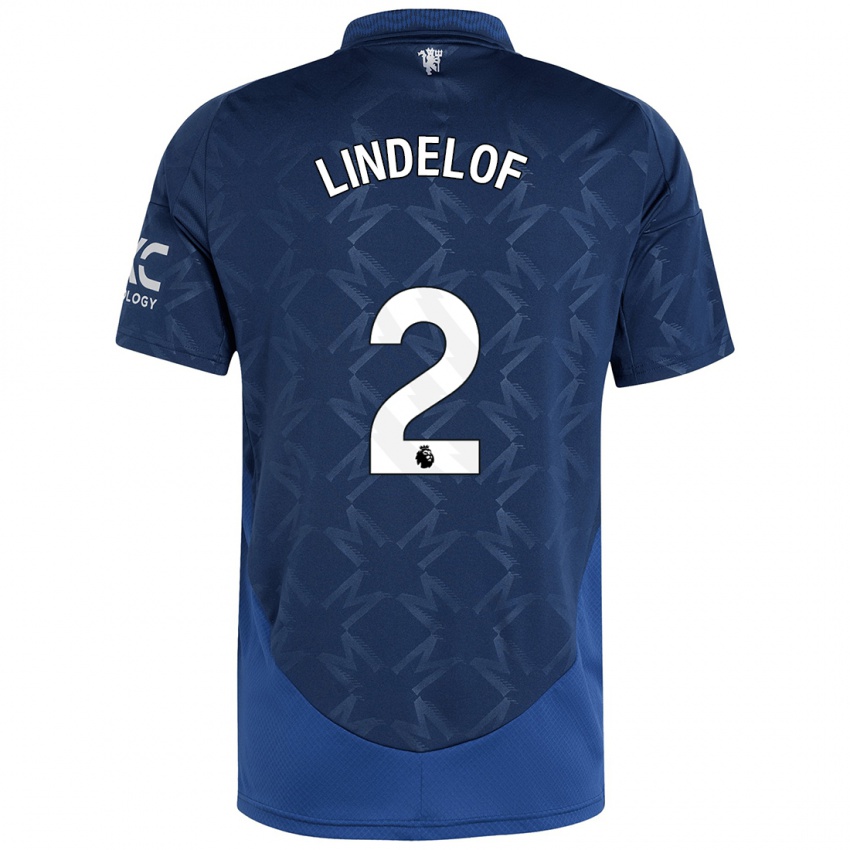 Niño Camiseta Victor Lindelof #2 Índigo 2ª Equipación 2024/25 La Camisa