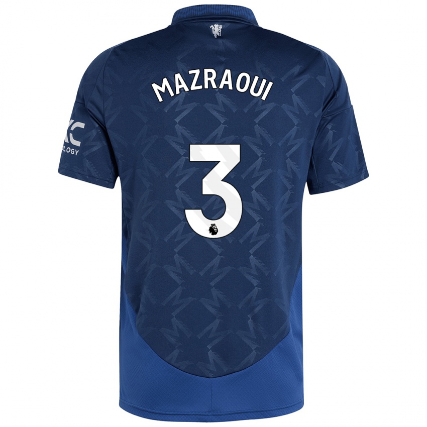 Niño Camiseta Noussair Mazraoui #3 Índigo 2ª Equipación 2024/25 La Camisa