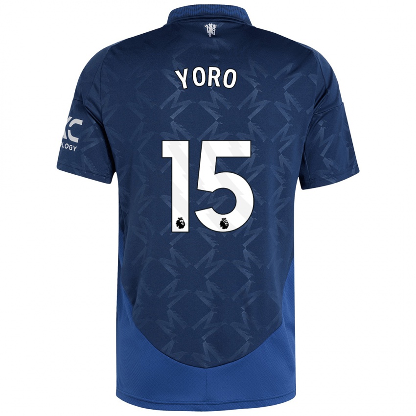 Niño Camiseta Leny Yoro #15 Índigo 2ª Equipación 2024/25 La Camisa