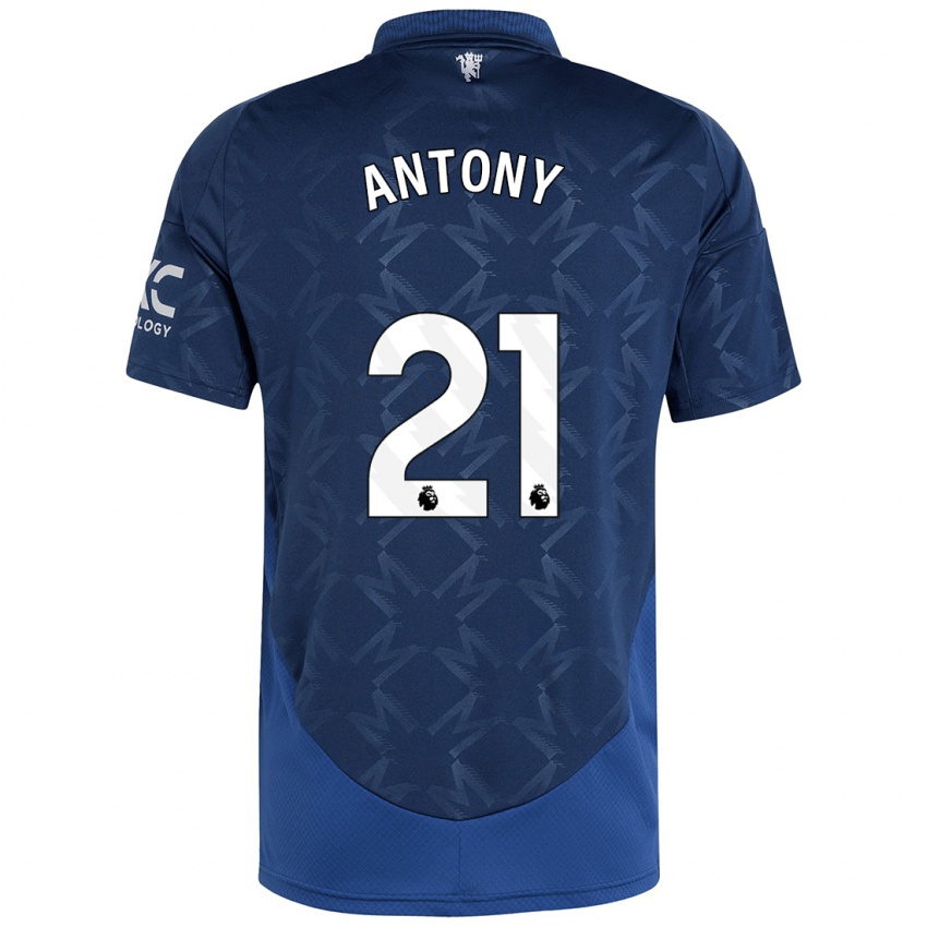 Niño Camiseta Antony #21 Índigo 2ª Equipación 2024/25 La Camisa