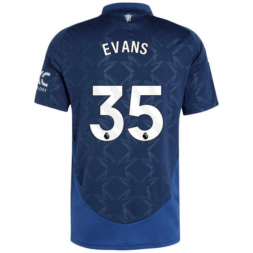 Niño Camiseta Jonny Evans #35 Índigo 2ª Equipación 2024/25 La Camisa