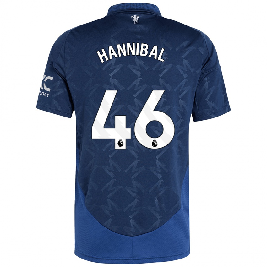 Niño Camiseta Hannibal Mejbri #46 Índigo 2ª Equipación 2024/25 La Camisa