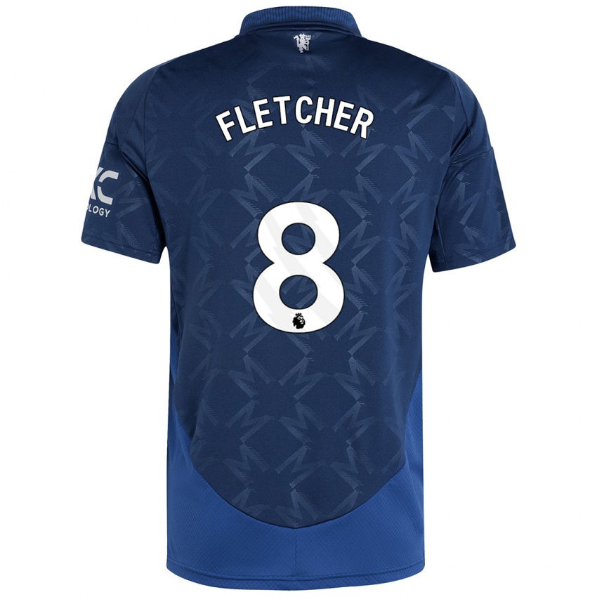 Niño Camiseta Tyler Fletcher #8 Índigo 2ª Equipación 2024/25 La Camisa