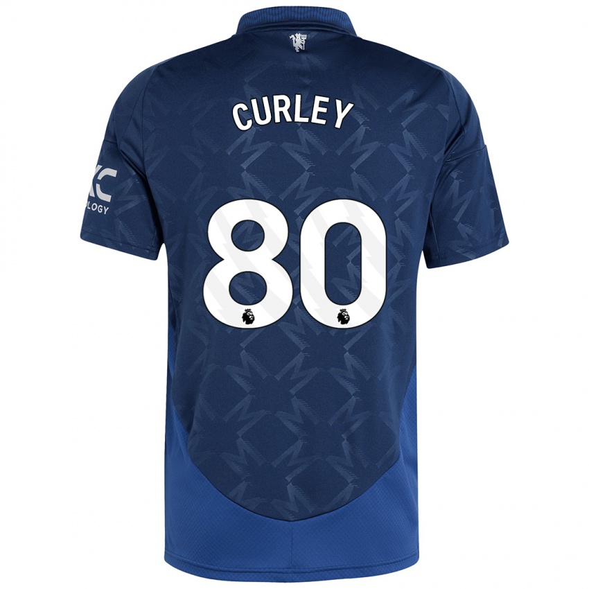 Niño Camiseta Ruben Curley #80 Índigo 2ª Equipación 2024/25 La Camisa