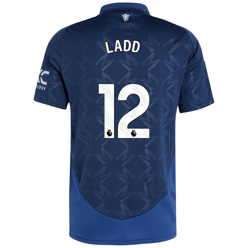 Niño Camiseta Hayley Ladd #12 Índigo 2ª Equipación 2024/25 La Camisa