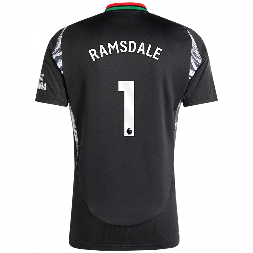 Niño Camiseta Aaron Ramsdale #1 Negro 2ª Equipación 2024/25 La Camisa