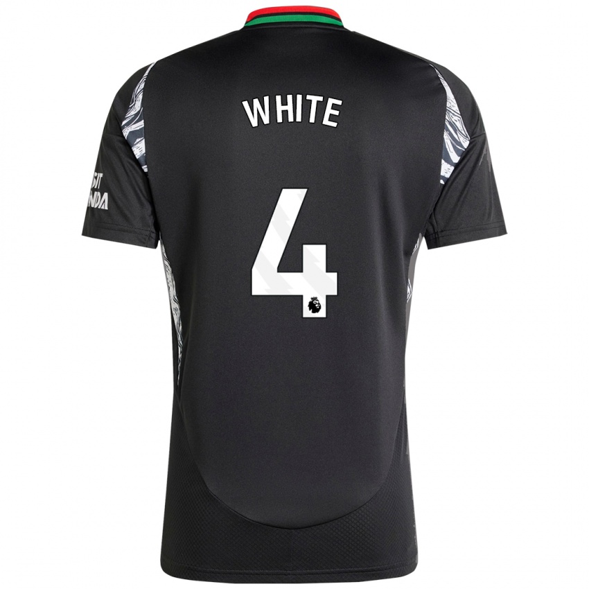 Niño Camiseta Ben White #4 Negro 2ª Equipación 2024/25 La Camisa