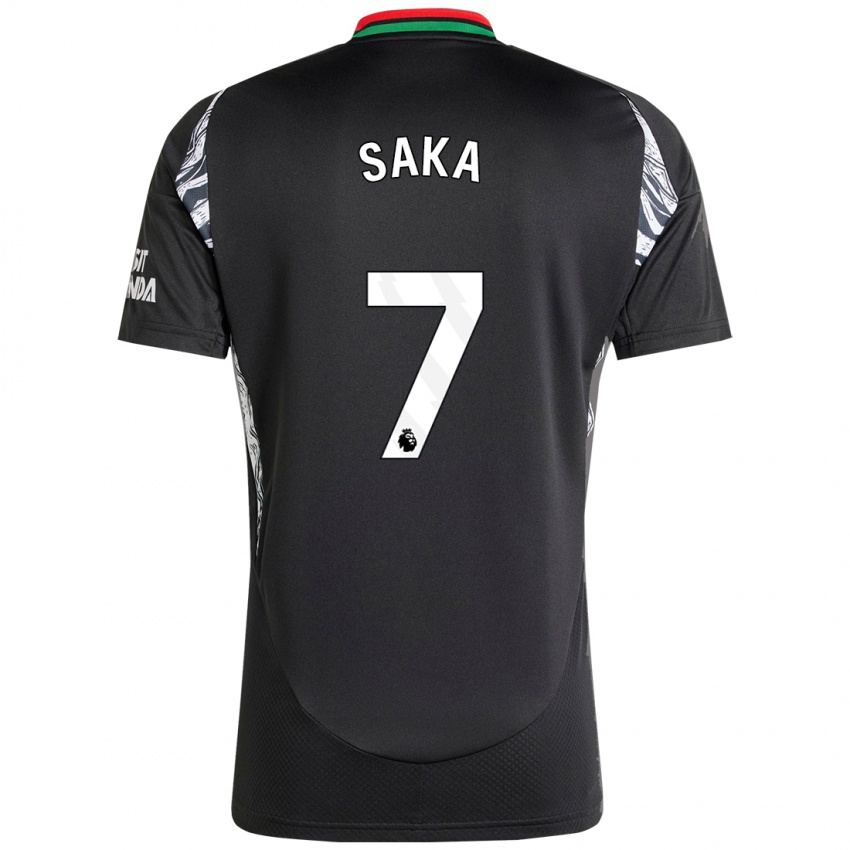 Niño Camiseta Bukayo Saka #7 Negro 2ª Equipación 2024/25 La Camisa