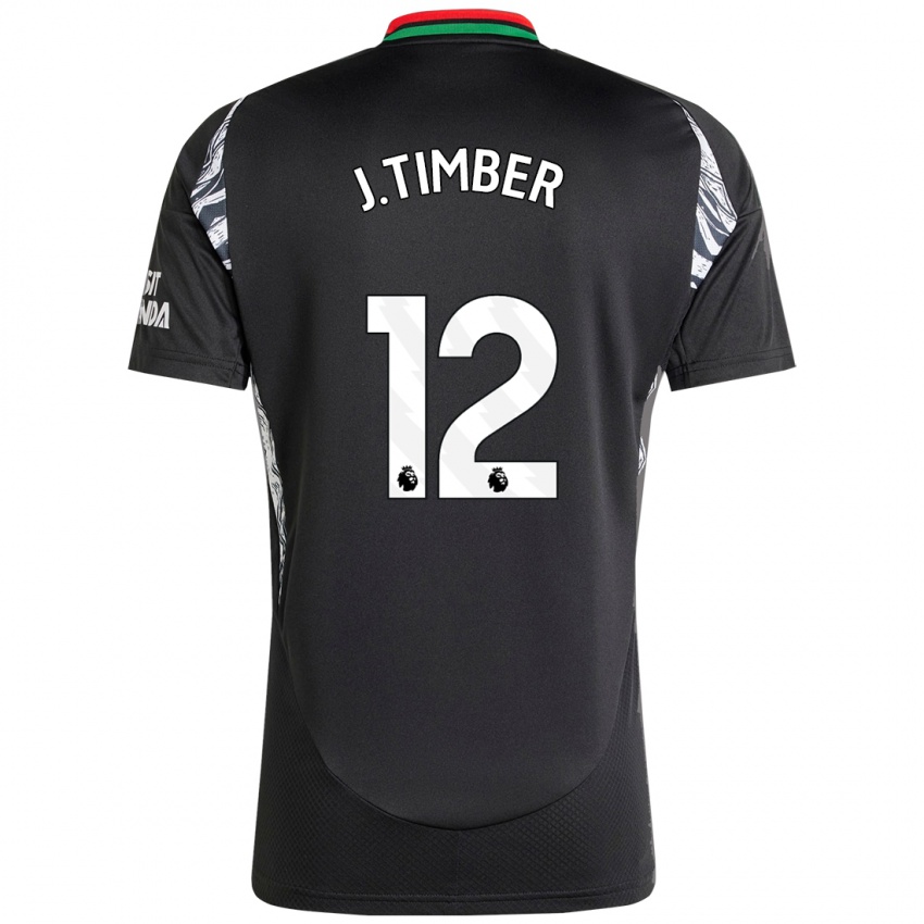 Niño Camiseta Jurrien Timber #12 Negro 2ª Equipación 2024/25 La Camisa