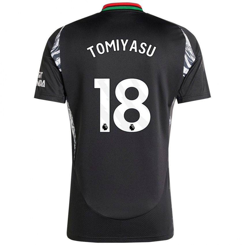 Niño Camiseta Takehiro Tomiyasu #18 Negro 2ª Equipación 2024/25 La Camisa