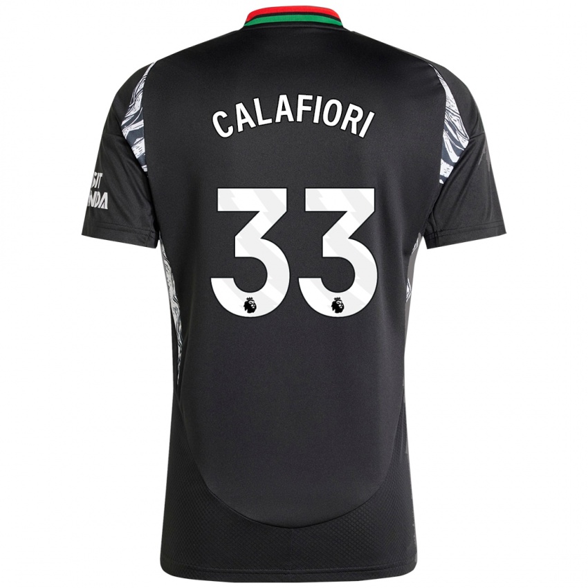 Niño Camiseta Riccardo Calafiori #33 Negro 2ª Equipación 2024/25 La Camisa