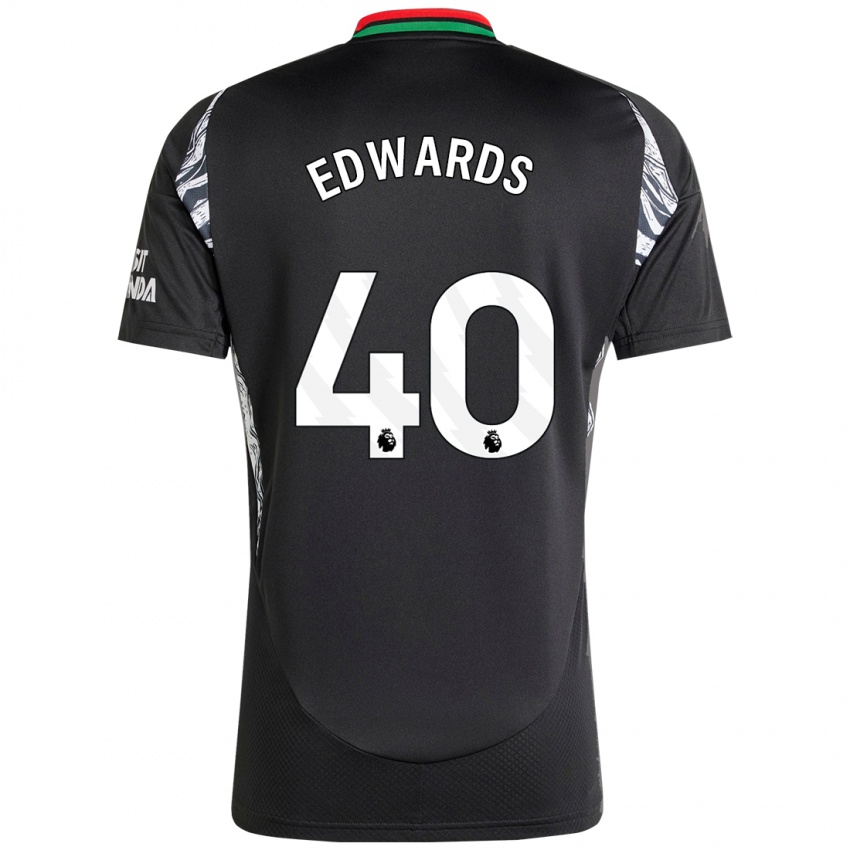 Niño Camiseta Khayon Edwards #40 Negro 2ª Equipación 2024/25 La Camisa