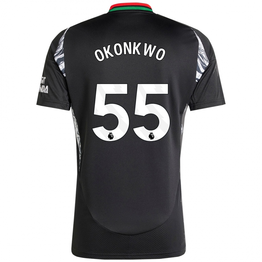 Niño Camiseta Brian Okonkwo #55 Negro 2ª Equipación 2024/25 La Camisa