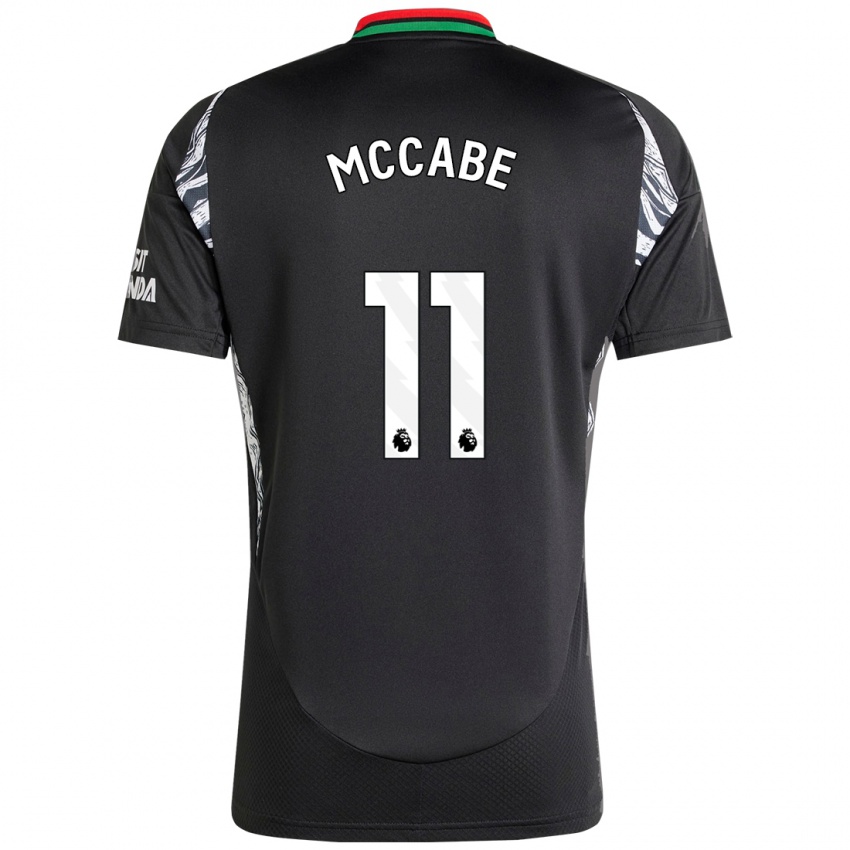 Niño Camiseta Katie Mccabe #11 Negro 2ª Equipación 2024/25 La Camisa