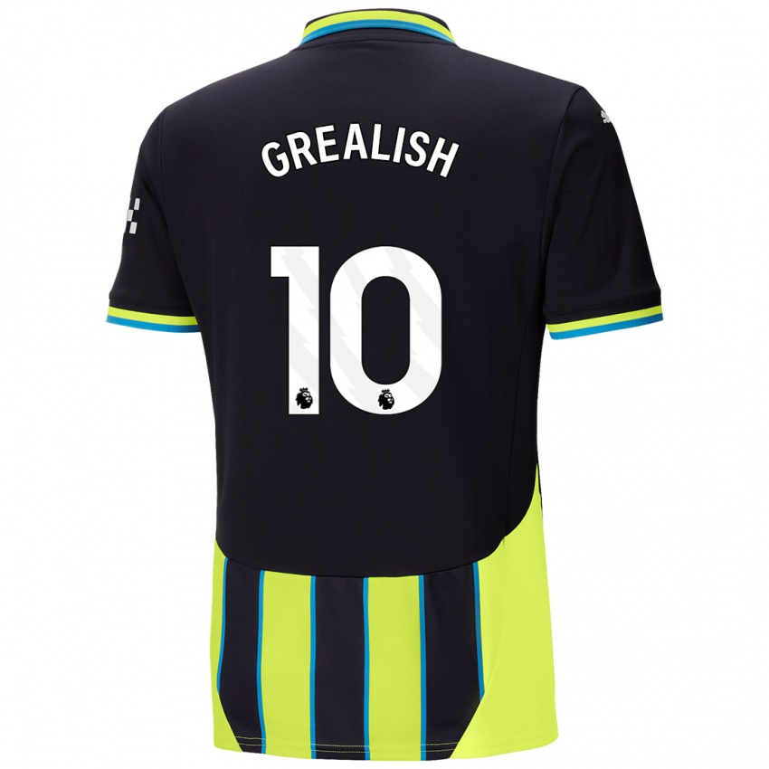 Niño Camiseta Jack Grealish #10 Azul Amarillo 2ª Equipación 2024/25 La Camisa