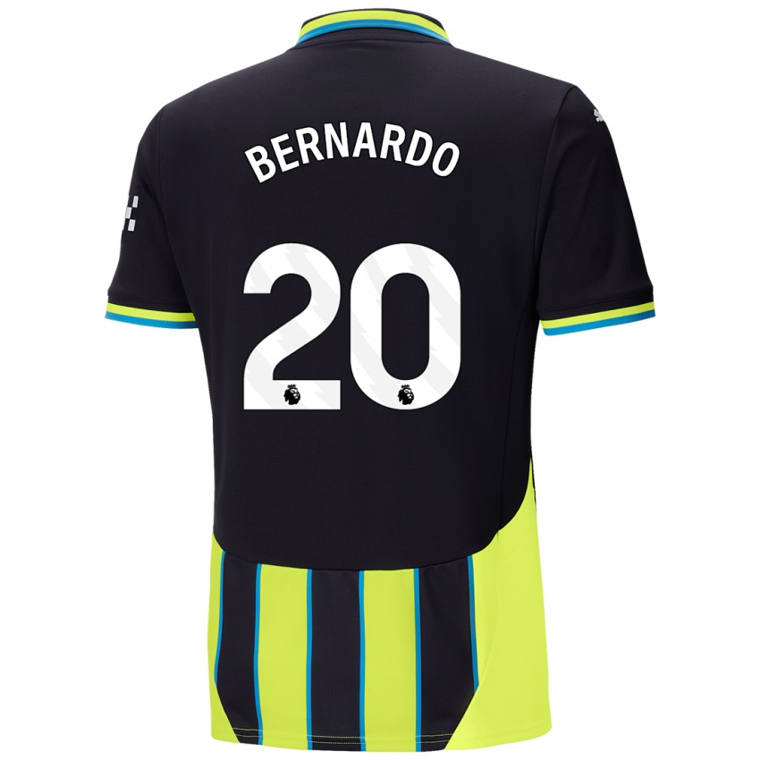 Niño Camiseta Bernardo Silva #20 Azul Amarillo 2ª Equipación 2024/25 La Camisa