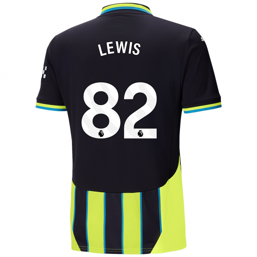 Niño Camiseta Rico Lewis #82 Azul Amarillo 2ª Equipación 2024/25 La Camisa