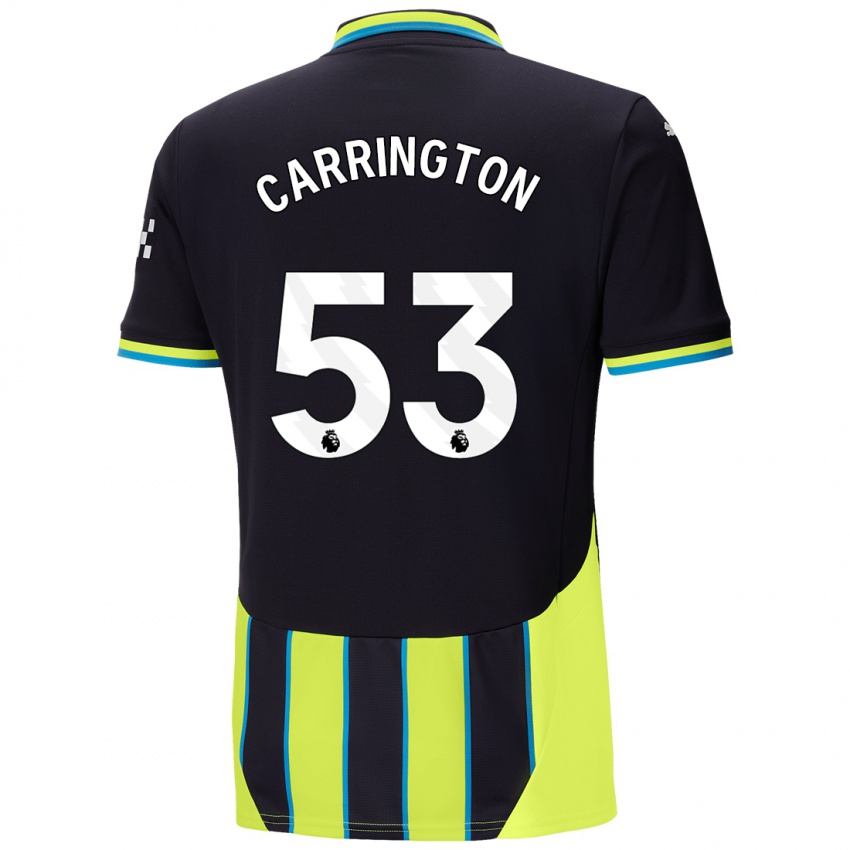 Niño Camiseta Ezra Carrington #53 Azul Amarillo 2ª Equipación 2024/25 La Camisa