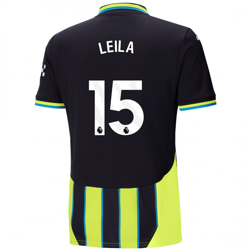 Niño Camiseta Leila Ouahabi #15 Azul Amarillo 2ª Equipación 2024/25 La Camisa