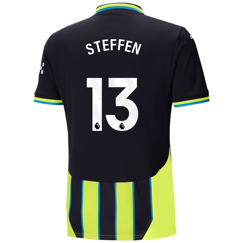 Niño Camiseta Zack Steffen #13 Azul Amarillo 2ª Equipación 2024/25 La Camisa