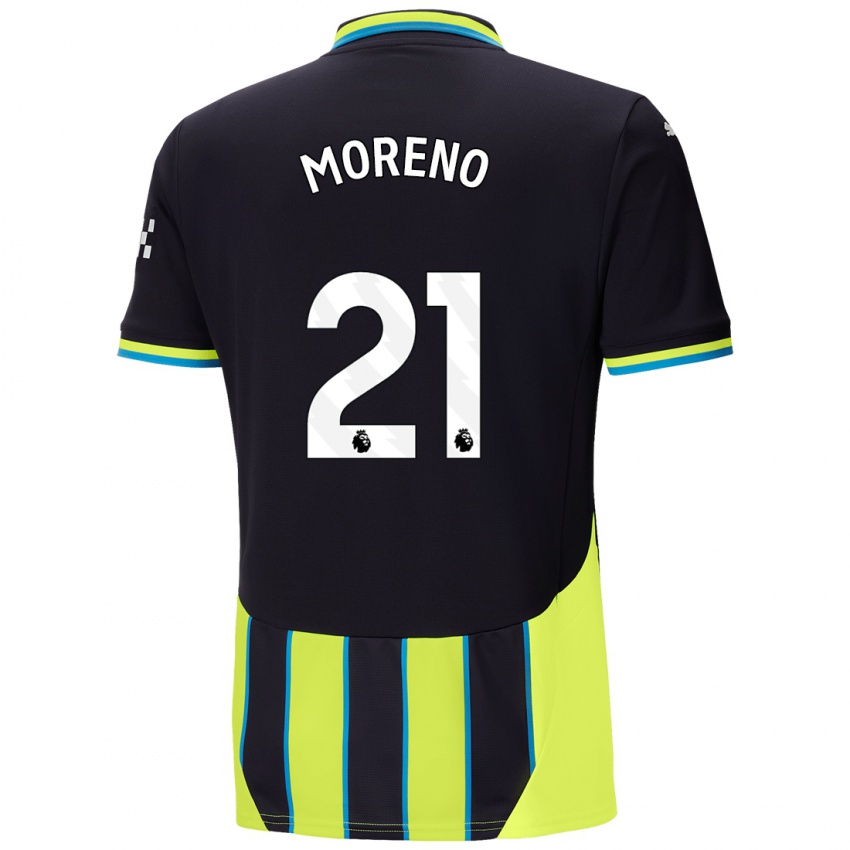 Niño Camiseta Marlos Moreno #21 Azul Amarillo 2ª Equipación 2024/25 La Camisa