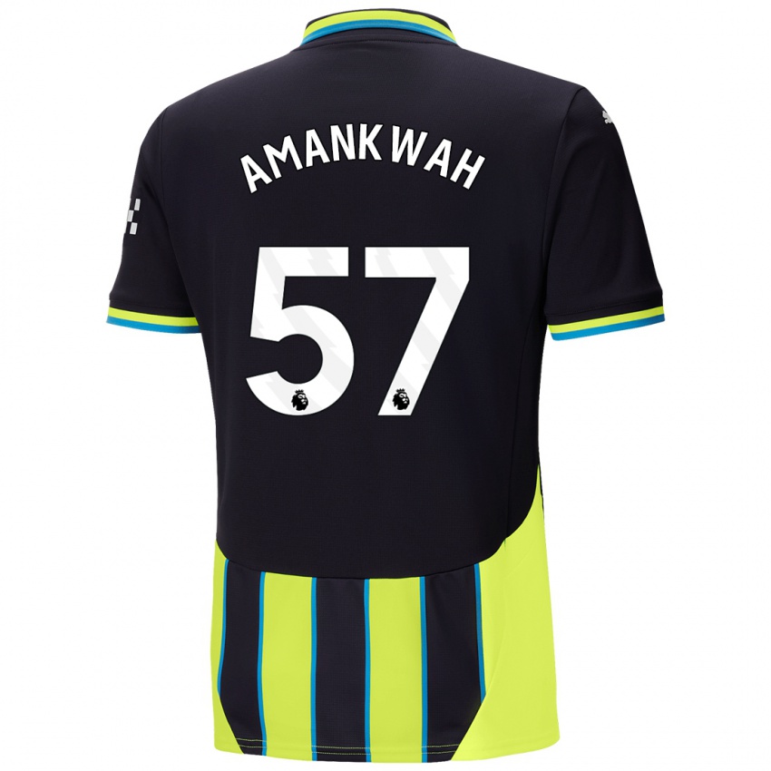 Niño Camiseta Yeboah Amankwah #57 Azul Amarillo 2ª Equipación 2024/25 La Camisa