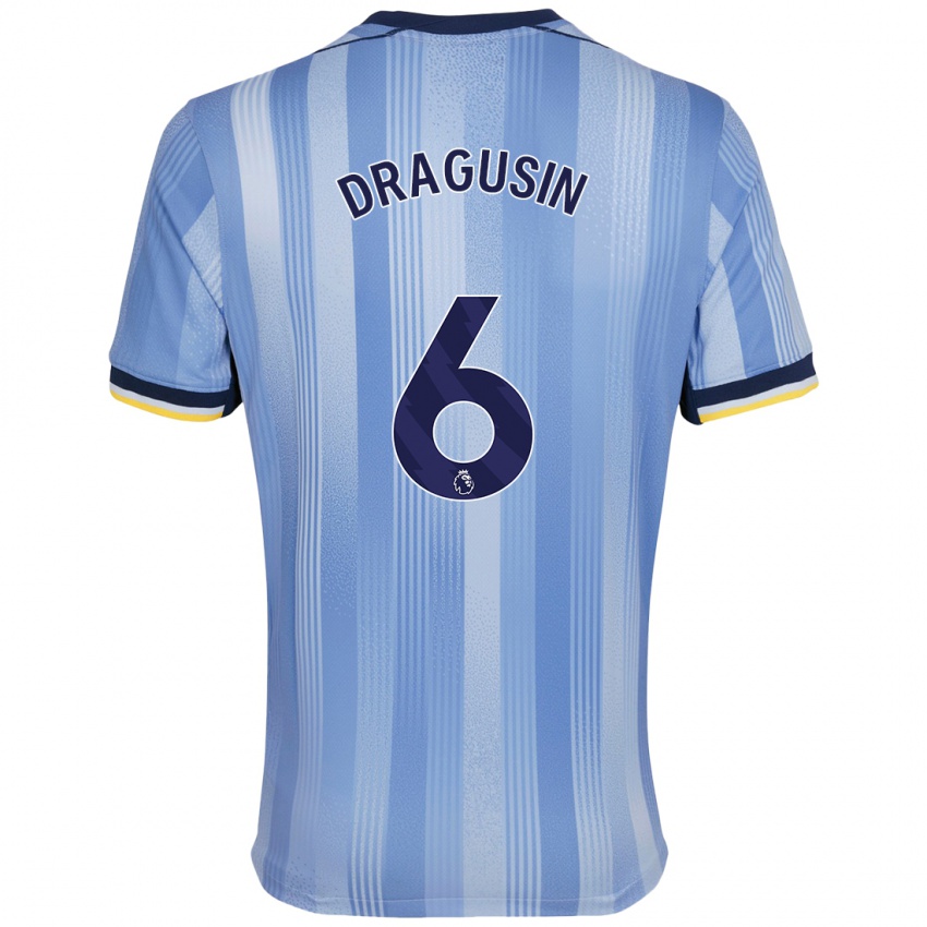 Niño Camiseta Radu Drăgușin #6 Azul Claro 2ª Equipación 2024/25 La Camisa