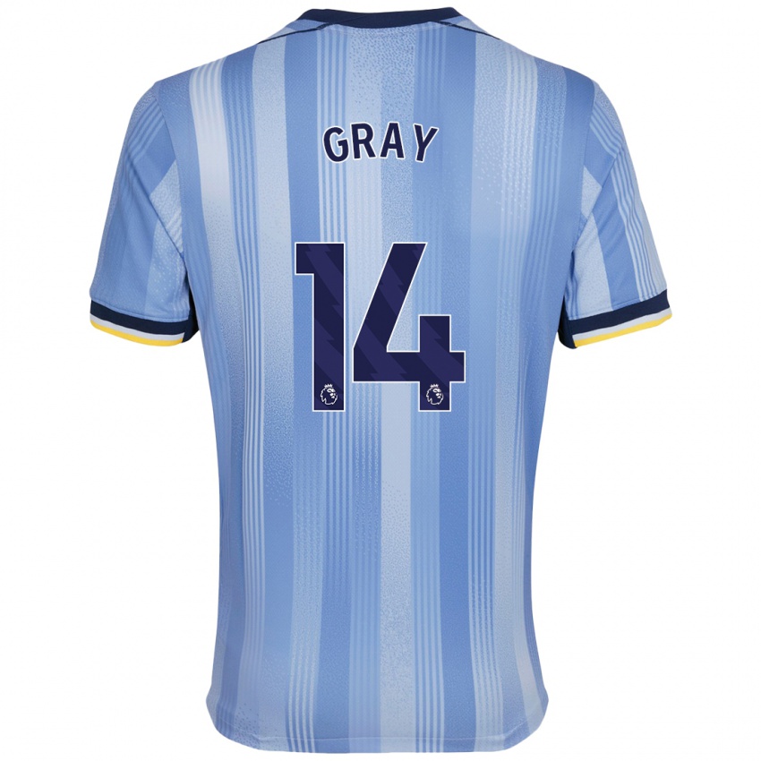 Niño Camiseta Archie Gray #14 Azul Claro 2ª Equipación 2024/25 La Camisa