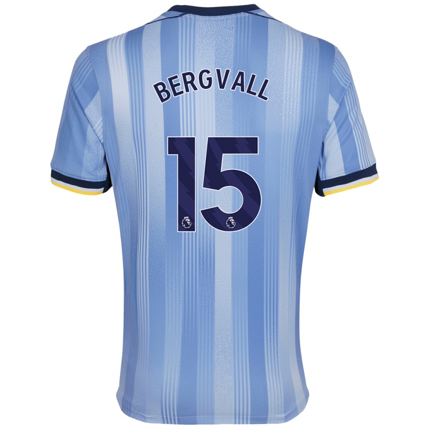 Niño Camiseta Lucas Bergvall #15 Azul Claro 2ª Equipación 2024/25 La Camisa