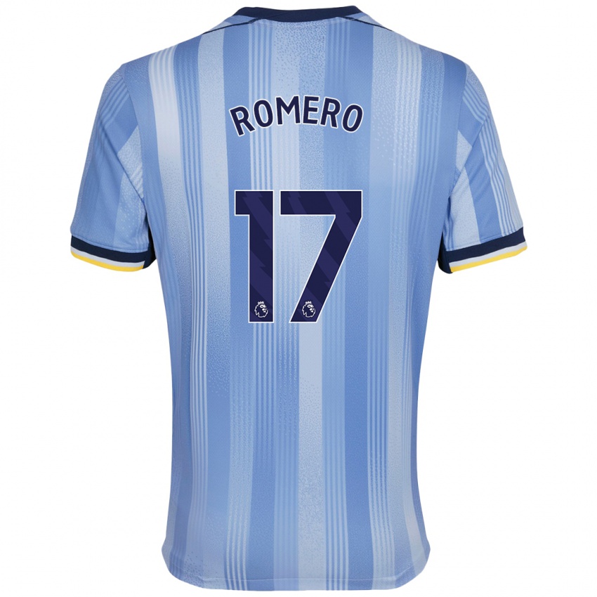 Niño Camiseta Cristian Romero #17 Azul Claro 2ª Equipación 2024/25 La Camisa