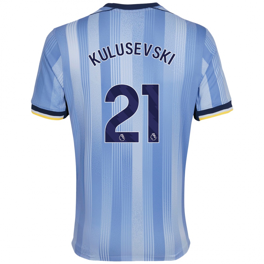 Niño Camiseta Dejan Kulusevski #21 Azul Claro 2ª Equipación 2024/25 La Camisa