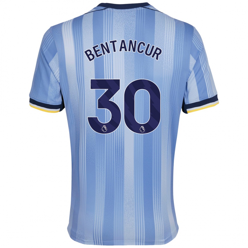 Niño Camiseta Rodrigo Bentancur #30 Azul Claro 2ª Equipación 2024/25 La Camisa